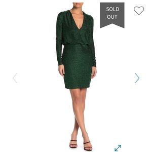 Bebe Green Metallic Dress